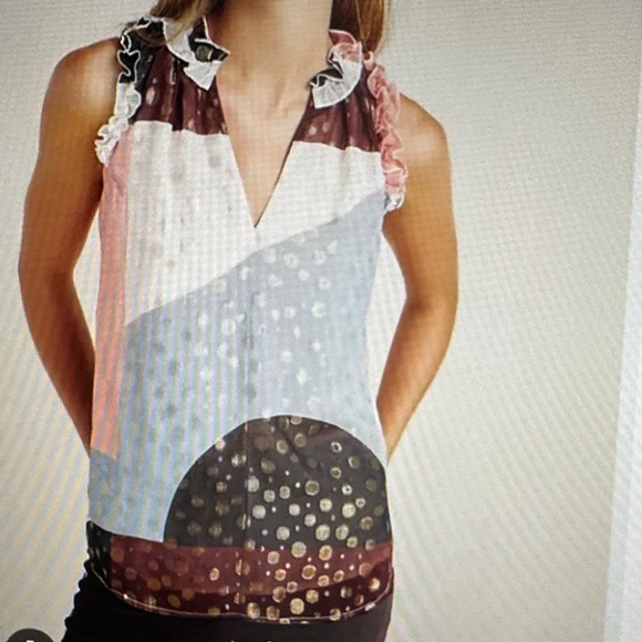 Anthropologie Maeve - Fantasia Metallic Clip Dot Top - Picture 11 of 11